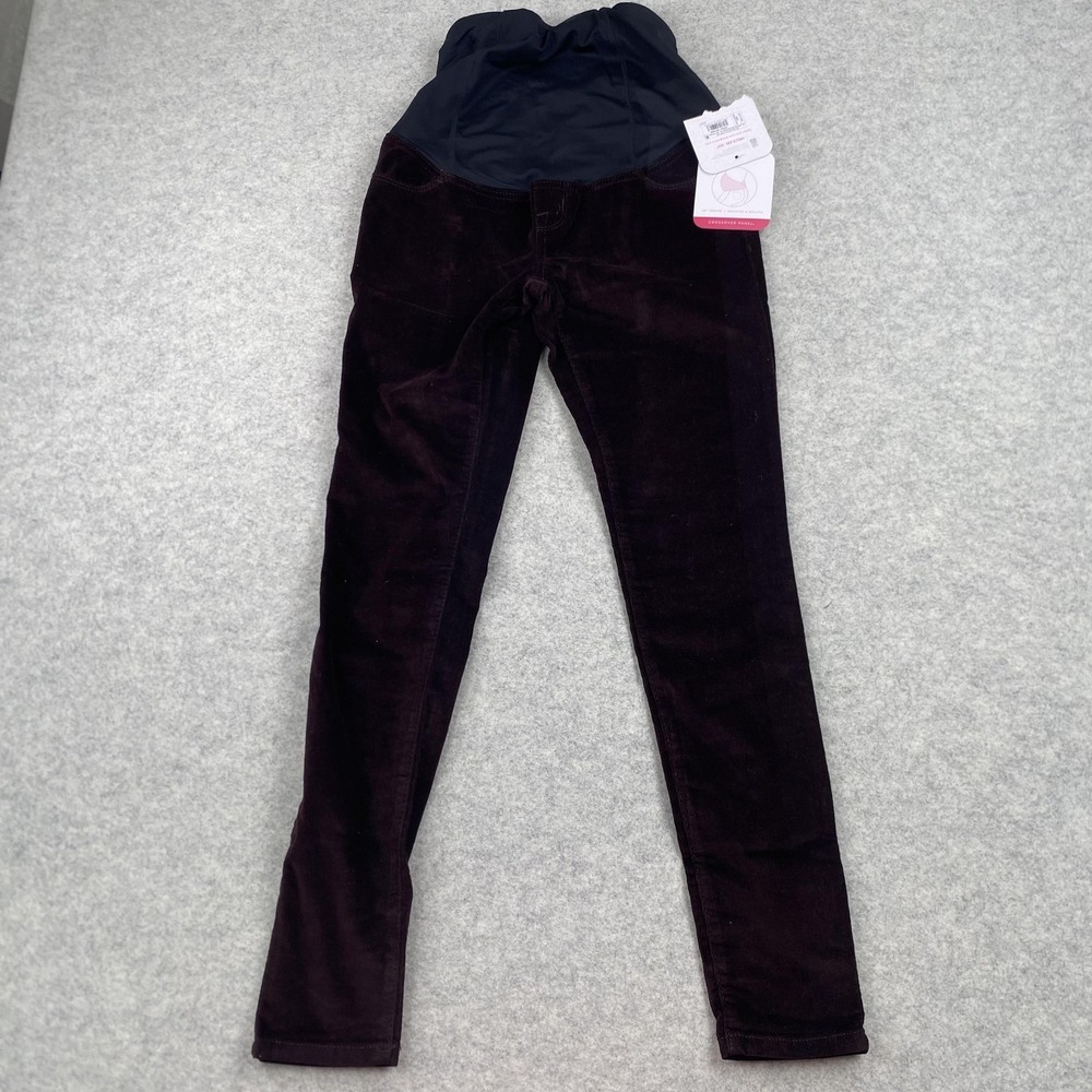 Isabel Maternity Jeans Womens 00/24R (28x28) Purple High Rise Skinny Corduroy